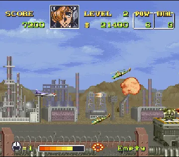 U.N. Squadron (USA) screen shot game playing